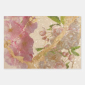 Elegant Gold Shimmer Floral Decoupage Design Inpakpapier Vel (Voorkant 2)