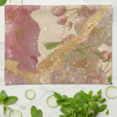 Elegant Gold Shimmer Floral-ontkoppeling Theedoek (Gevouwen)