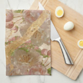 Elegant Gold Shimmer Floral-ontkoppeling Theedoek (Quarter Fold)