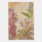 Elegant Gold Shimmer Floral-ontkoppeling Theedoek (Verticaal)