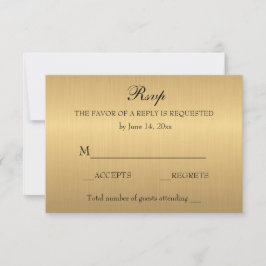 Elegant Gold Shimmer Wedding Jubileum RSVP Kaartje