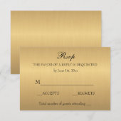 Elegant Gold Shimmer Wedding Jubileum RSVP Kaartje (Voorkant / Achterkant)