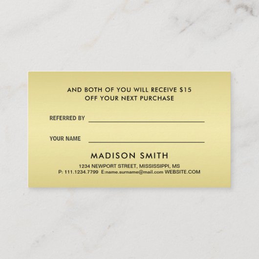 Elegant Gold Signature Monogram on Black Aanbevelingskaartje (Achterkant)