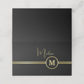 Elegant Gold Signature Monogram on Black Klantenkaartje (Buitenkant ongevouwen)