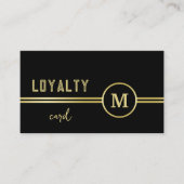 Elegant Gold Signature Monogram on Black Klantenkaartje (Voorkant)