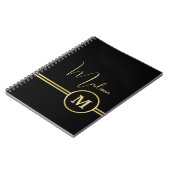 Elegant Gold Signature Monogram on Black Notitieboek (Linkerzijde)