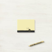 Elegant Gold Signature Monogram on Black Post-it® Notes (Op bureau)