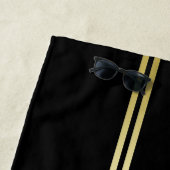 Elegant Gold Signature Monogram on Black Strandlaken (In situ)