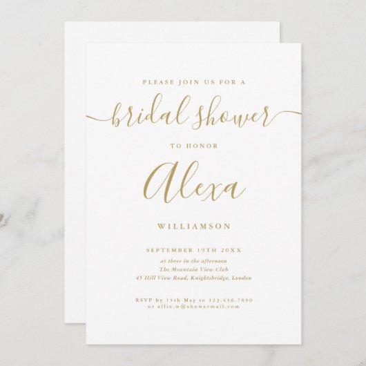 Elegant Gold Signature Script Vrijgezellenfeest Kaart (Voorkant / Achterkant)