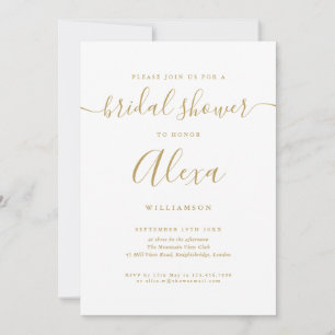 Elegant Gold Signature Script Vrijgezellenfeest Kaart