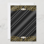 Elegant Gold Silk Black Diamond Birthday Kaart (Achterkant)