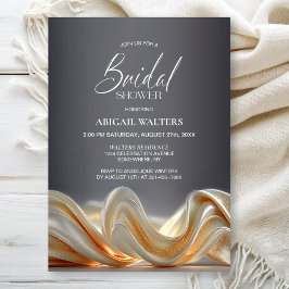 Elegant Gold Silk Bridal Shower Kaart
