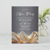 Elegant Gold Silk Wedding After Party Kaart (Staand voorkant)