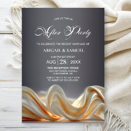 Elegant Gold Silk Wedding After Party Kaart