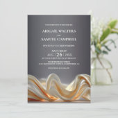 Elegant Gold Silk Wedding Kaart (Staand voorkant)