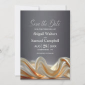 Elegant Gold Silk Wedding Save the Date Kaart (Voorkant)