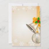Elegant Gold Silver Bells Kerstmis Kaart (Achterkant)