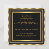 Elegant Gold Silver Black Birthday Party Mannen Ma Kaart (Achterkant)