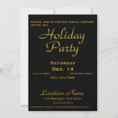 Elegant Gold Silver Black Corporate Holiday Party Kaart (Achterkant)