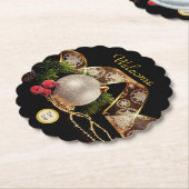 Elegant Gold Silver Black Corporate Holiday Party Kartonnen Onderzetters (Gekanteld)