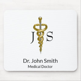 Elegant Gold Silver Classy Noble Medical Asclepius Muismat