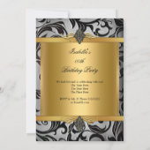 Elegant  Gold Silver Cupboard Brocade Party Kaart (Achterkant)