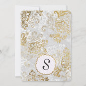 Elegant Gold Silver en Gray Floral Maid of Honor Kaart (Achterkant)