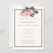 ELEGANT GOLD SILVER FLORAL WEDDING INVITATION KAART (Voorkant)