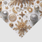 Elegant Gold Silver Flourish Christmas Craft  Tissuepapier (Detail)