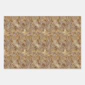 Elegant Gold Silver Glitter Abstract Foliage Inpakpapier Vel (Voorkant 3)