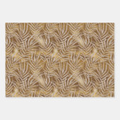 Elegant Gold Silver Glitter Abstract Foliage Inpakpapier Vel (Voorkant 2)