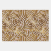 Elegant Gold Silver Glitter Abstract Foliage Inpakpapier Vel (Voorkant)