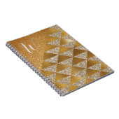 Elegant Gold Silver Glitter Monogram Glam Notitieboek (Rechterzijde)