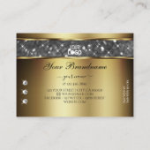 Elegant Gold Silver Glitter Stars Diamonds Logo Visitekaartje (Achterkant)