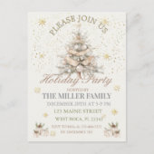 Elegant  Gold&Silver Holiday Party  Briefkaart (Voorkant)