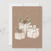 Elegant Gold&Silver Holiday Party Kaart (Achterkant)