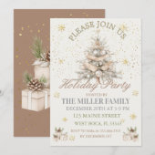 Elegant Gold&Silver Holiday Party Kaart (Voorkant / Achterkant)