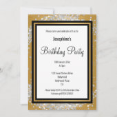 ELEGANT GOLD SILVER HOLOGRAPHIC BLACK BIRTHDAY KAART (Voorkant)