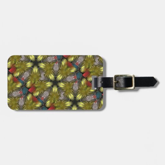 Elegant Gold Silver Kaleidoscoop kerstster Bagagelabel (Voorkant horizontaal)