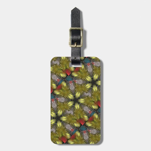 Elegant Gold Silver Kaleidoscoop kerstster Bagagelabel (Voorkant verticaal)