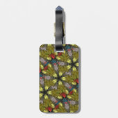 Elegant Gold Silver Kaleidoscoop kerstster Bagagelabel (Achterkant verticaal)