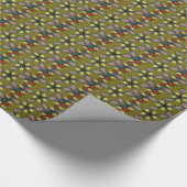 Elegant Gold Silver Kaleidoscoop kerstster Cadeaupapier (Hoek)