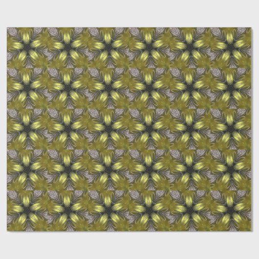 Elegant Gold Silver Kaleidoscoop kerstster Cadeaupapier (Vlak)