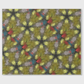 Elegant Gold Silver Kaleidoscoop kerstster Cadeaupapier (Vlak)