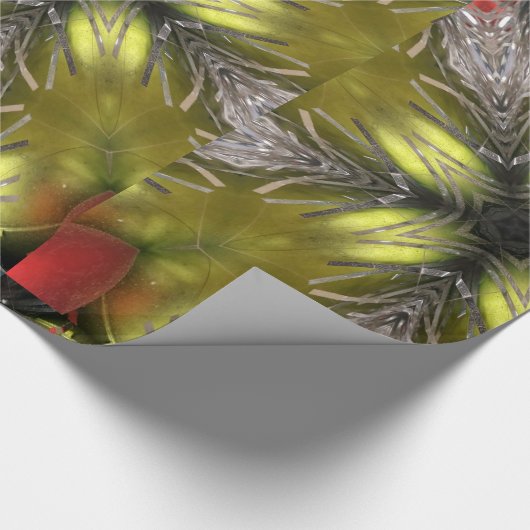 Elegant Gold Silver Kaleidoscoop kerstster Cadeaupapier (Hoek)
