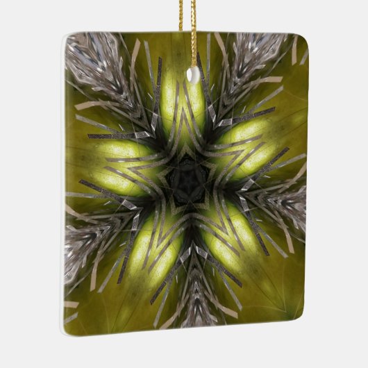 Elegant Gold Silver Kaleidoscoop kerstster Keramisch Ornament (Rechts)