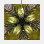 Elegant Gold Silver Kaleidoscoop kerstster Keramisch Ornament (Achterkant)