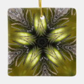 Elegant Gold Silver Kaleidoscoop kerstster Keramisch Ornament (Voorkant)