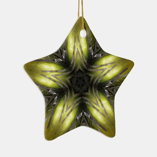 Elegant Gold Silver Kaleidoscoop kerstster Keramisch Ornament (Rechts)