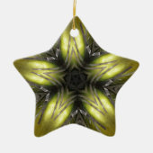 Elegant Gold Silver Kaleidoscoop kerstster Keramisch Ornament (Voorkant)